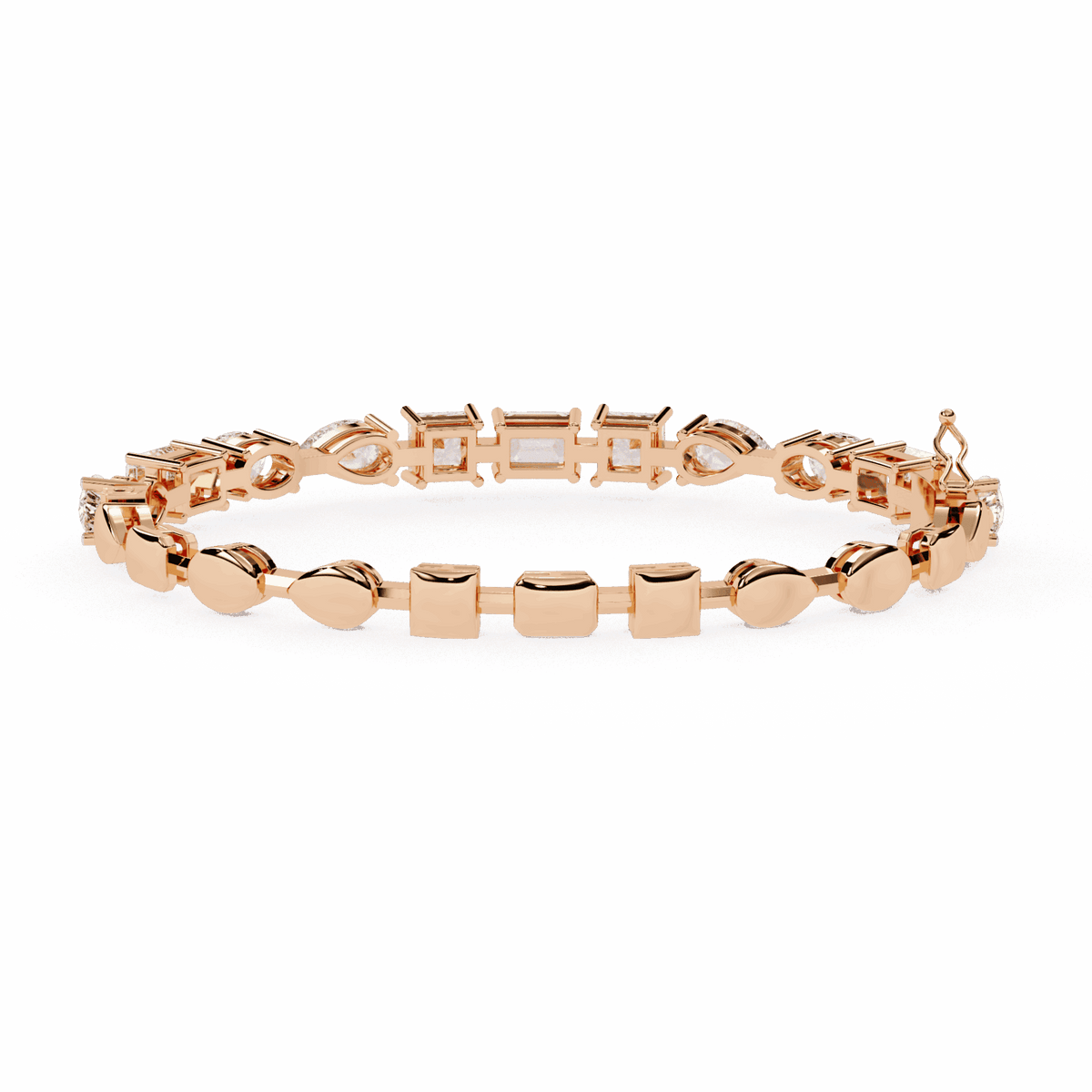Multi-Cut Statement Lab Grown Diamond Tennis Bracelet in rose gold