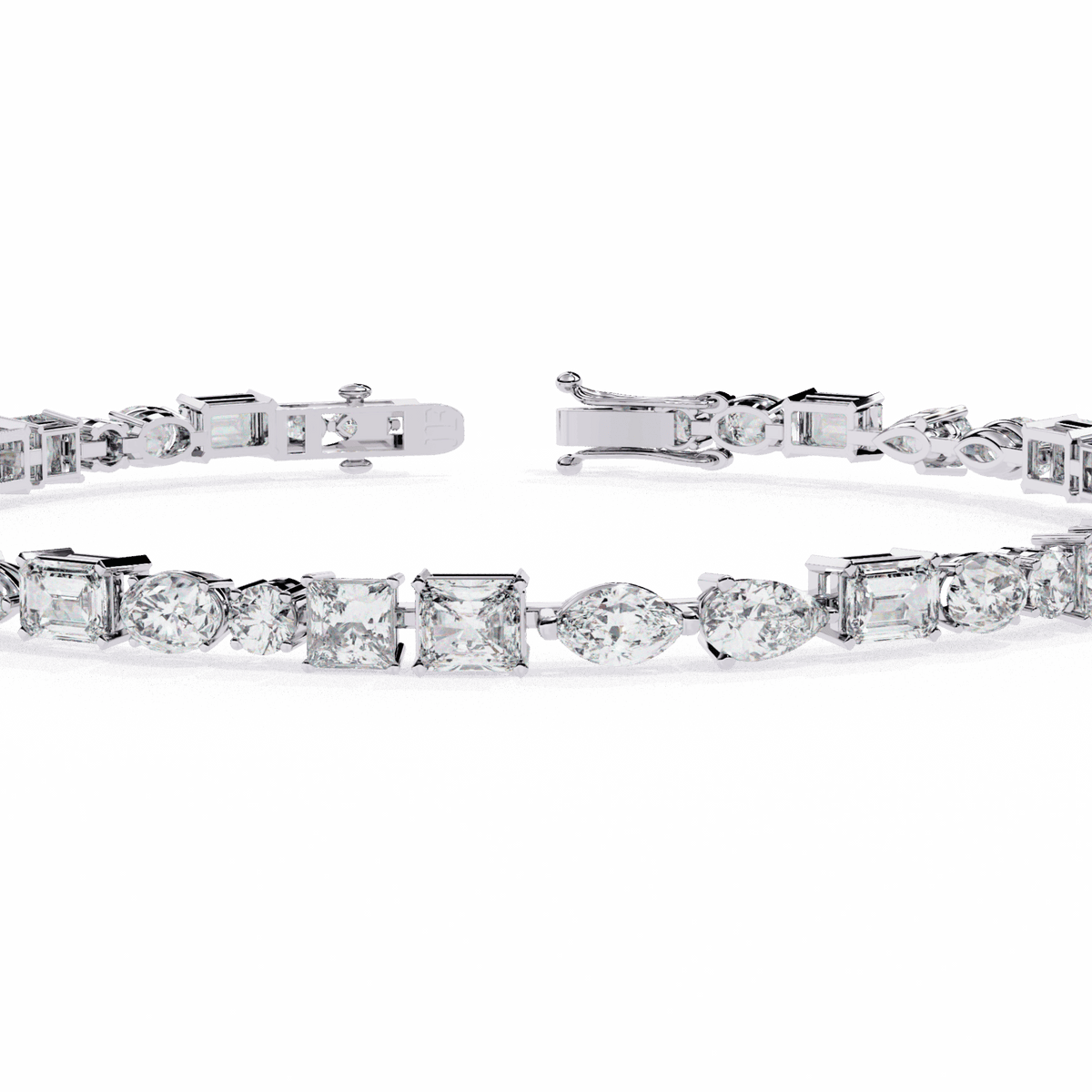 Multi-Cut Signature Lab Grown Diamond Tennis Bracelet in white gold or silver