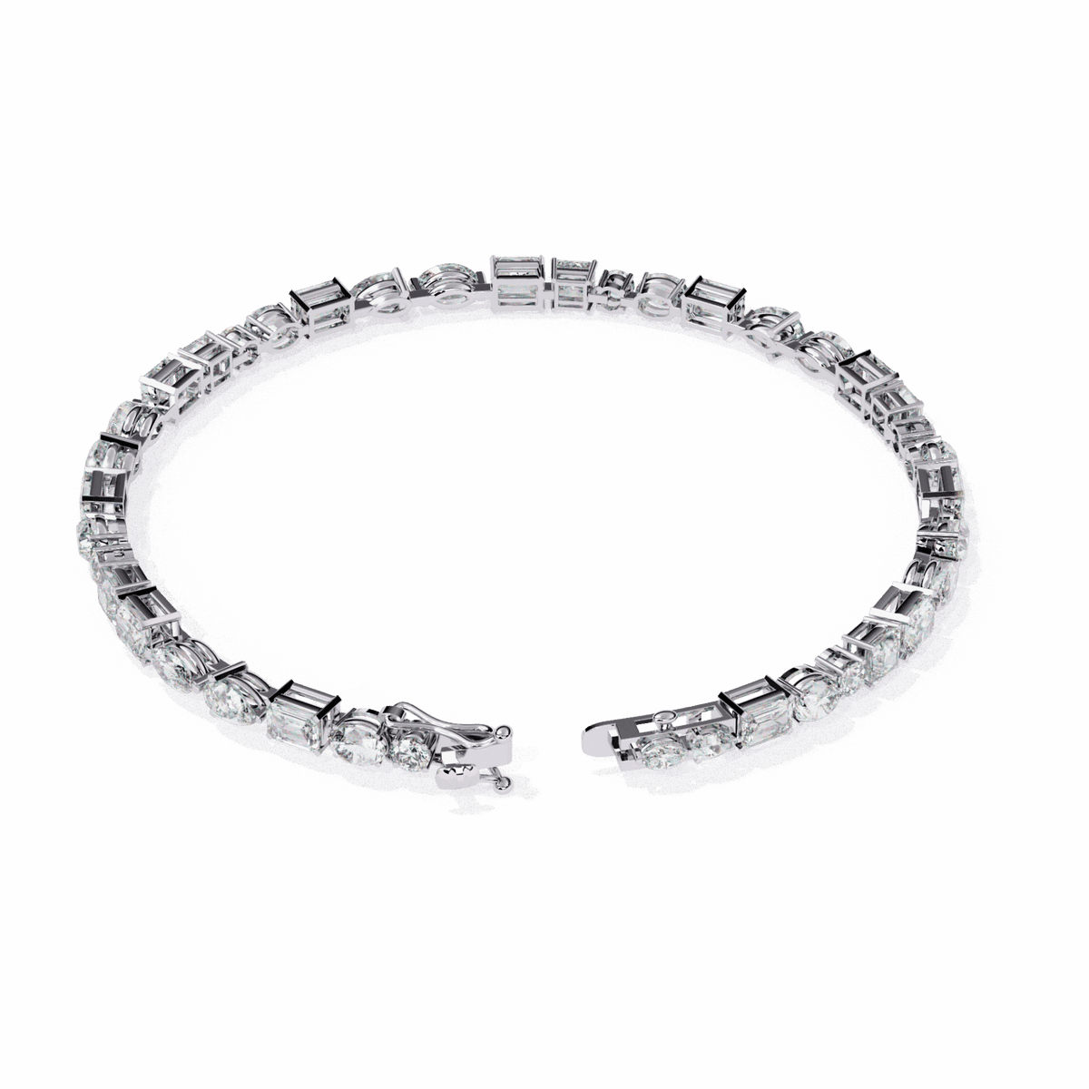 Multi-Cut Signature Lab Grown Diamond Tennis Bracelet in white gold or silver