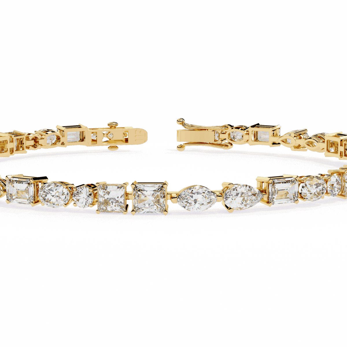 Multi-Cut Signature Lab Grown Diamond Tennis Bracelet in yellow gold