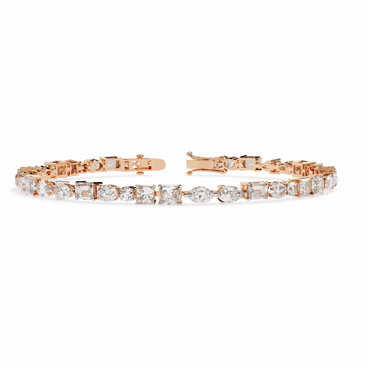 Multi-Cut Signature Lab Grown Diamond Tennis Bracelet in rose gold