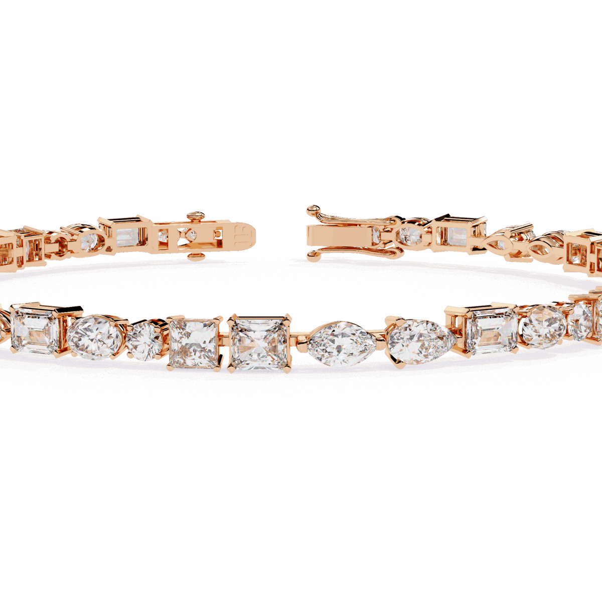 Multi-Cut Signature Lab Grown Diamond Tennis Bracelet in rose gold