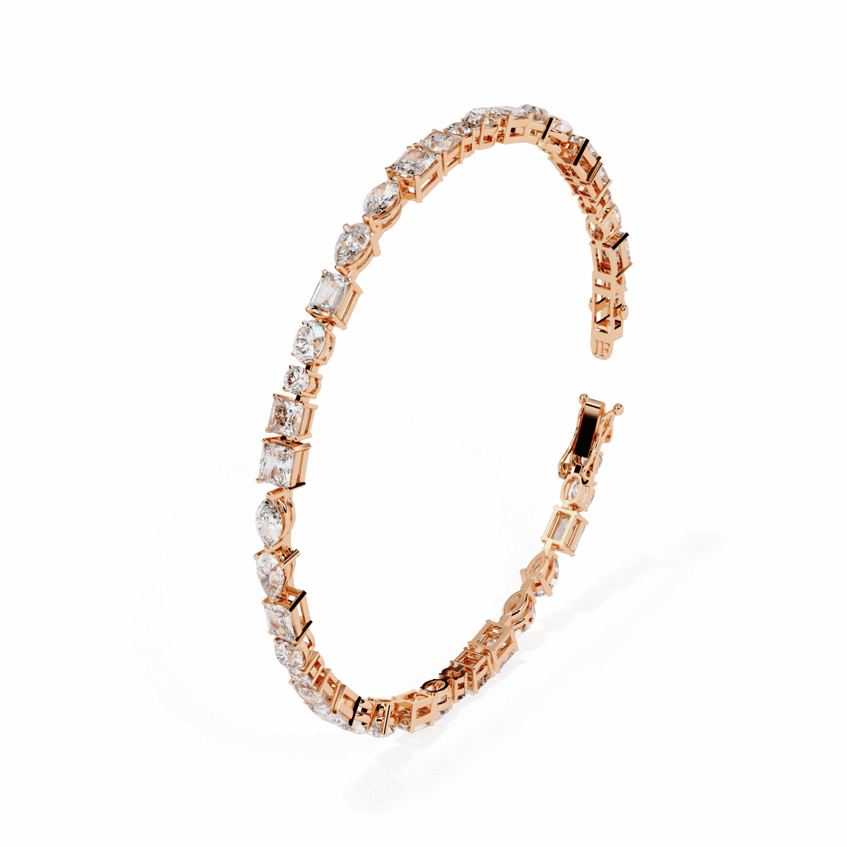 Multi-Cut Signature Lab Grown Diamond Tennis Bracelet in rose gold