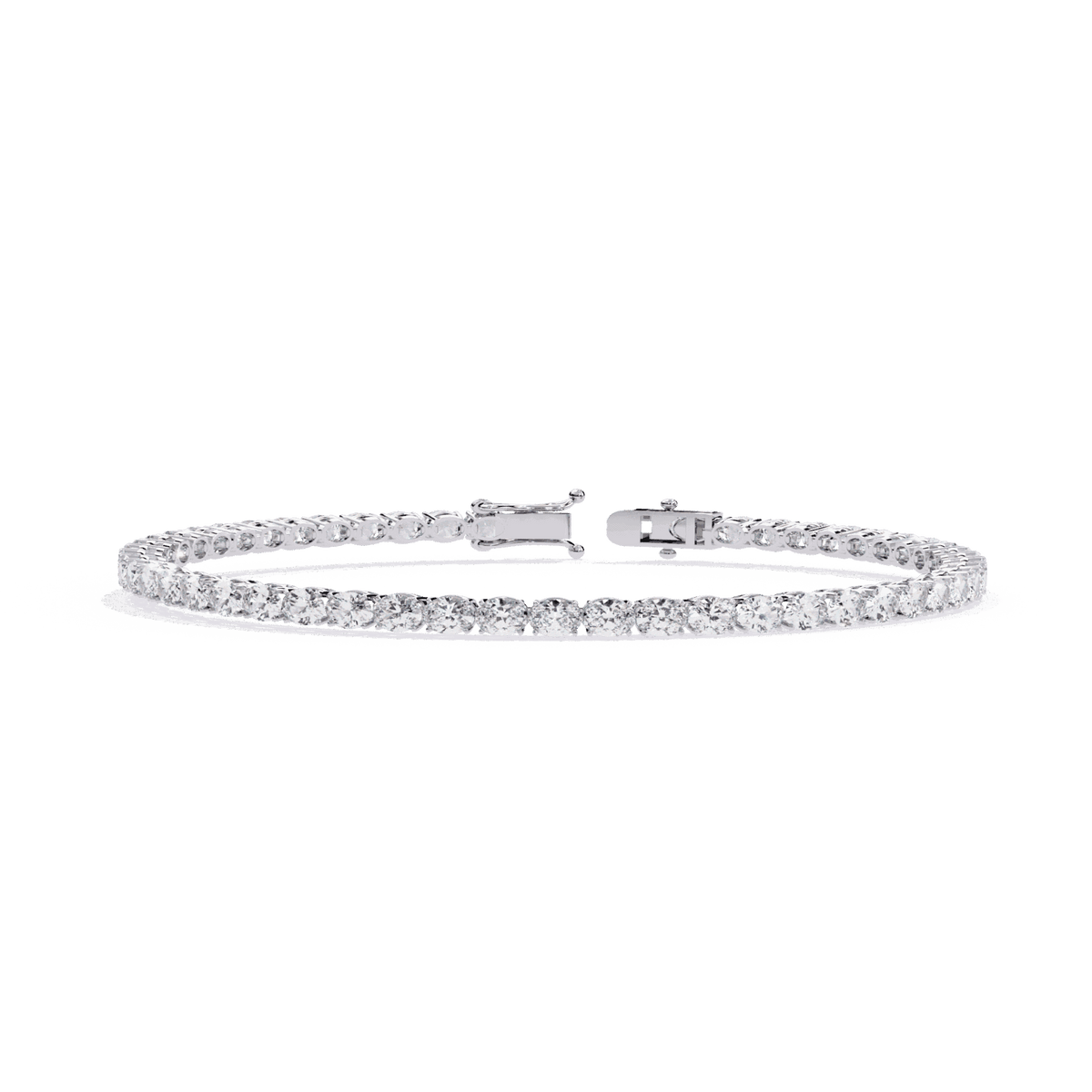 Oval Cut Lab Grown Diamond Tennis Bracelet in white gold or silver