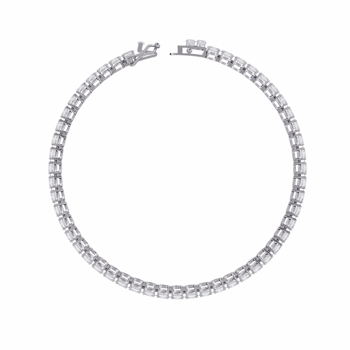 Oval Cut Lab Grown Diamond Tennis Bracelet in white gold or silver