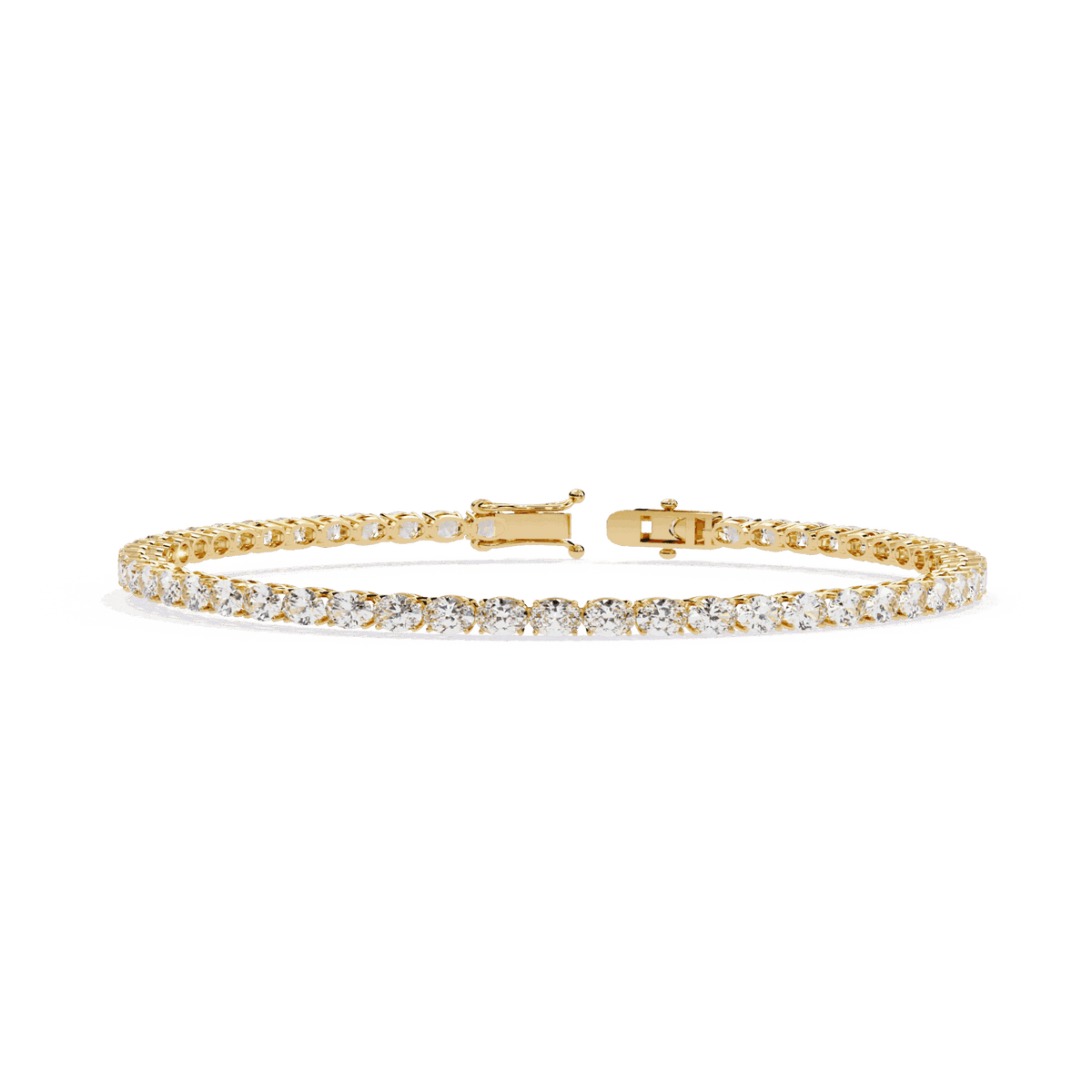 Oval Cut Lab Grown Diamond Tennis Bracelet in yellow gold