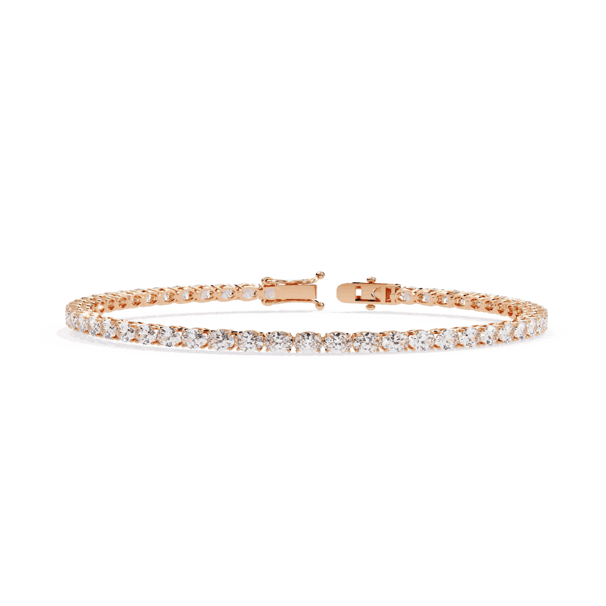 Oval Cut Lab Grown Diamond Tennis Bracelet in rose gold