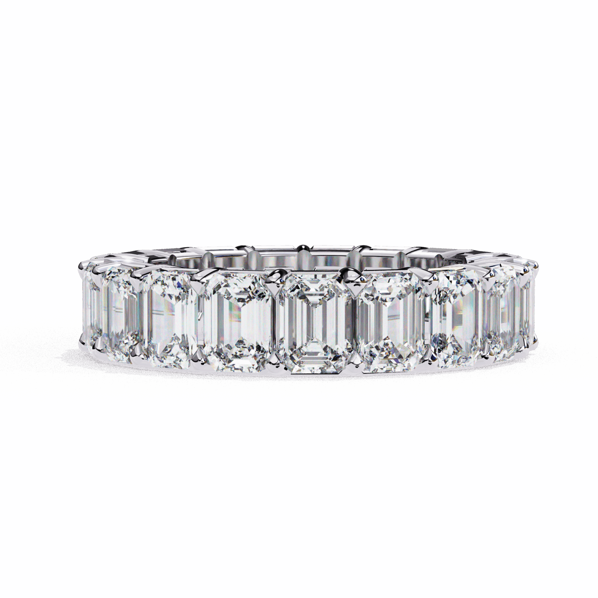 5 Carat Emerald Cut Eternity Band in Moissanite | House of Estara