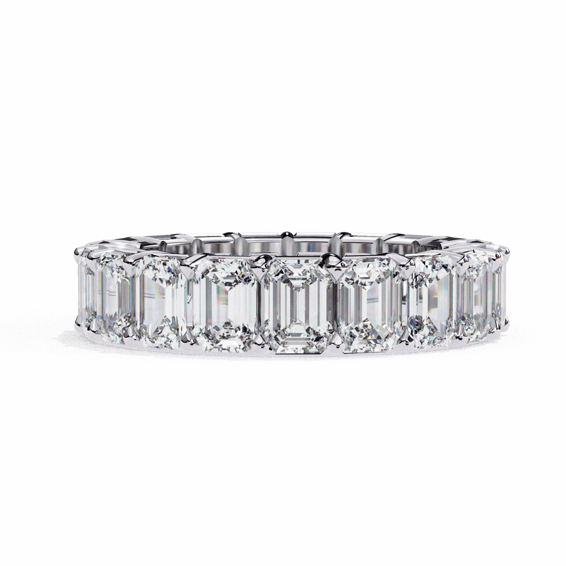 5 Carat Emerald Cut Eternity Band in Moissanite | House of Estara