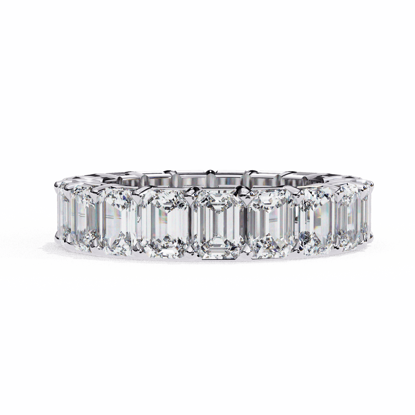 5 Carat Emerald Cut Eternity Band in Moissanite | House of Estara