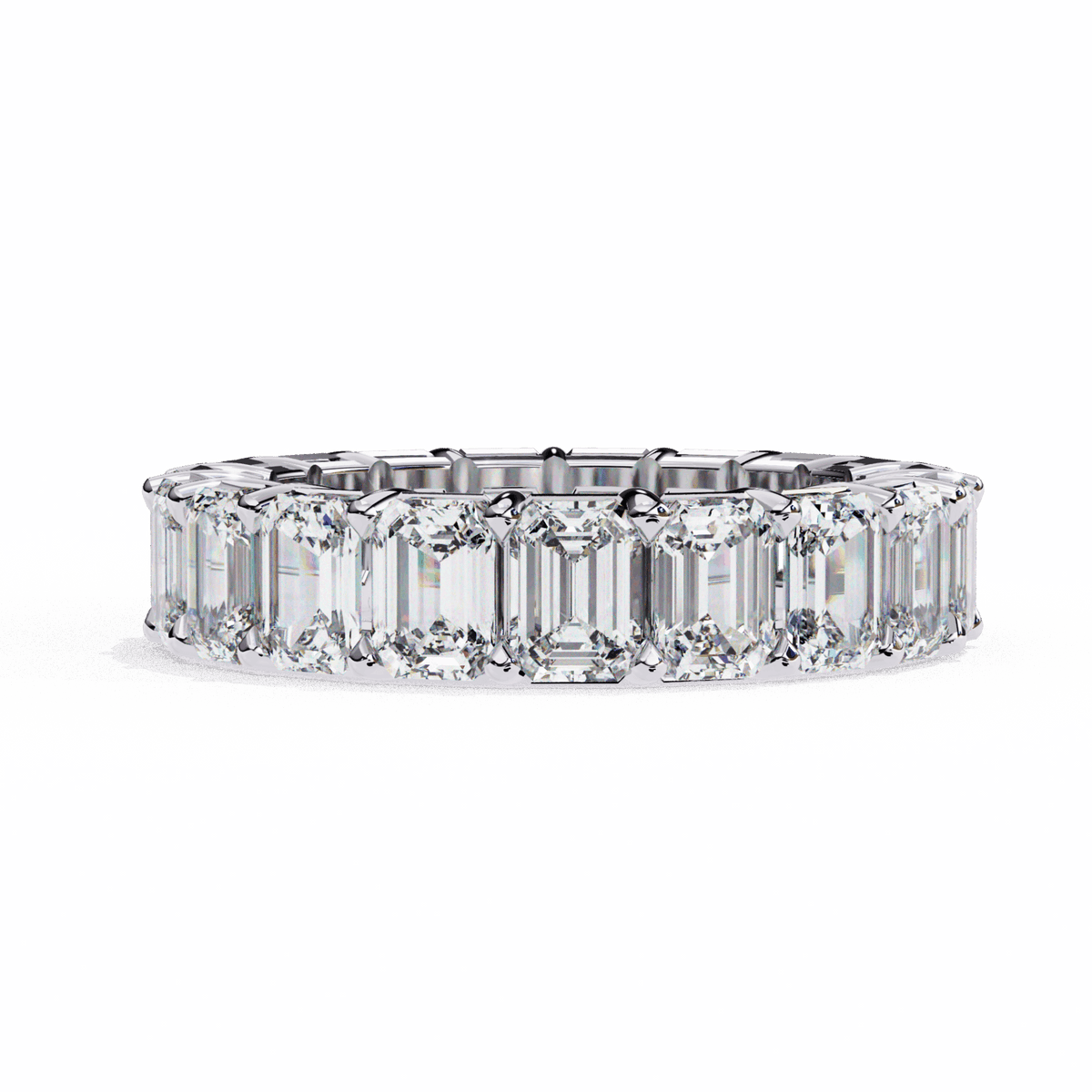 5 Carat Emerald Cut Eternity Band in Moissanite | House of Estara