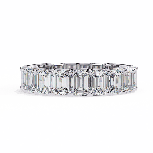 5 Carat Emerald Cut Eternity Band in Moissanite | House of Estara