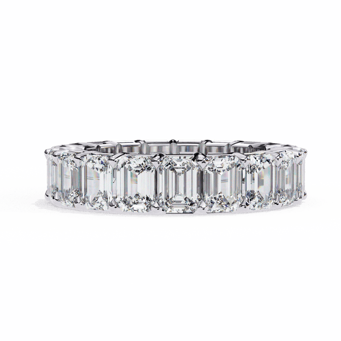 5 mm Emerald Cut Prong-Set Moissanite Full Eternity Band