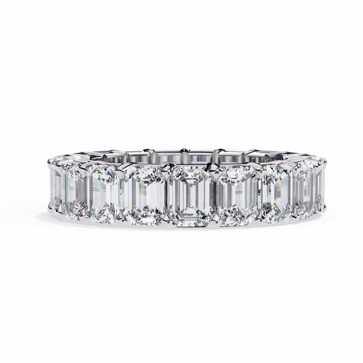 5 Carat Emerald Cut Eternity Band in Moissanite | House of Estara