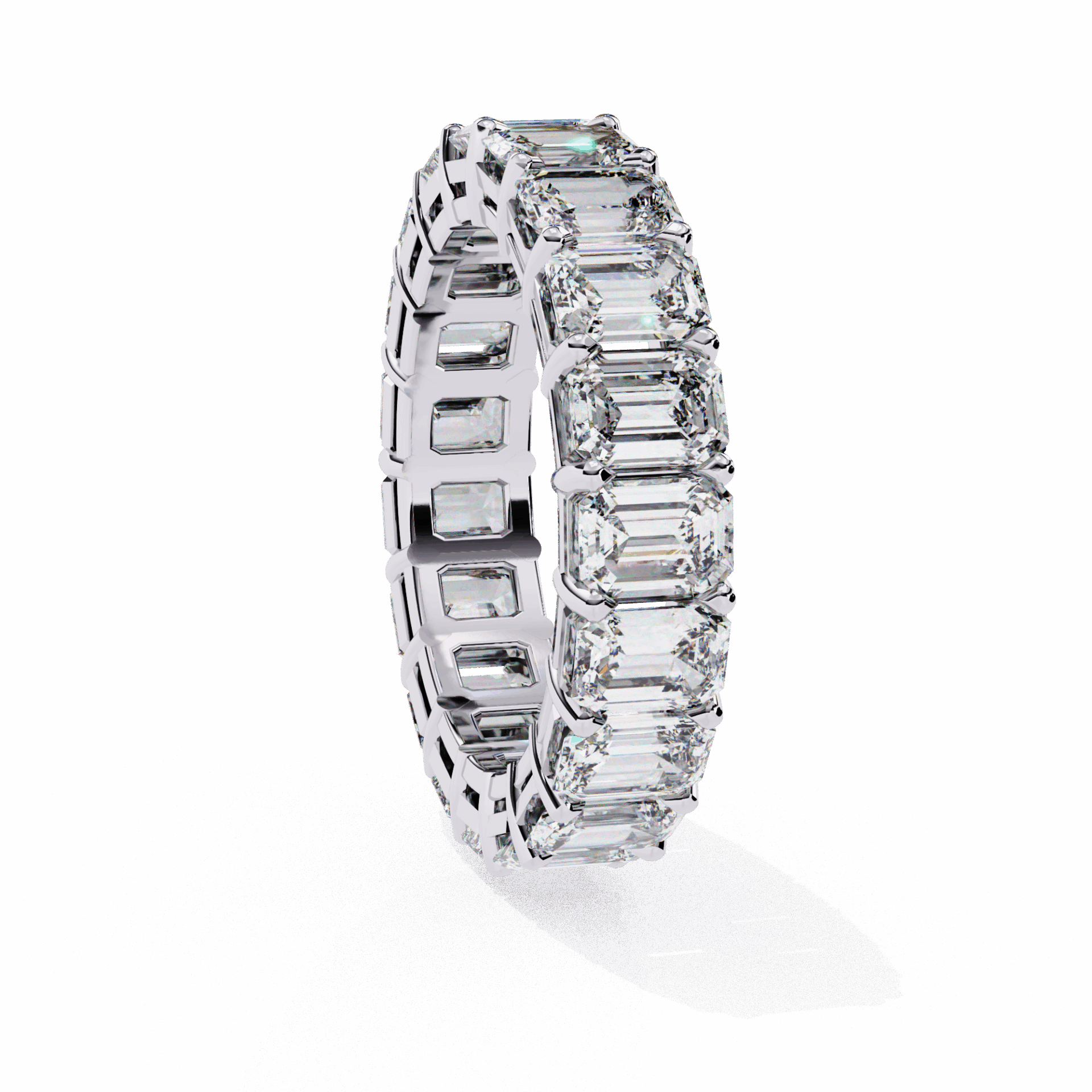 5 Carat Emerald Cut Eternity Band in Moissanite | House of Estara