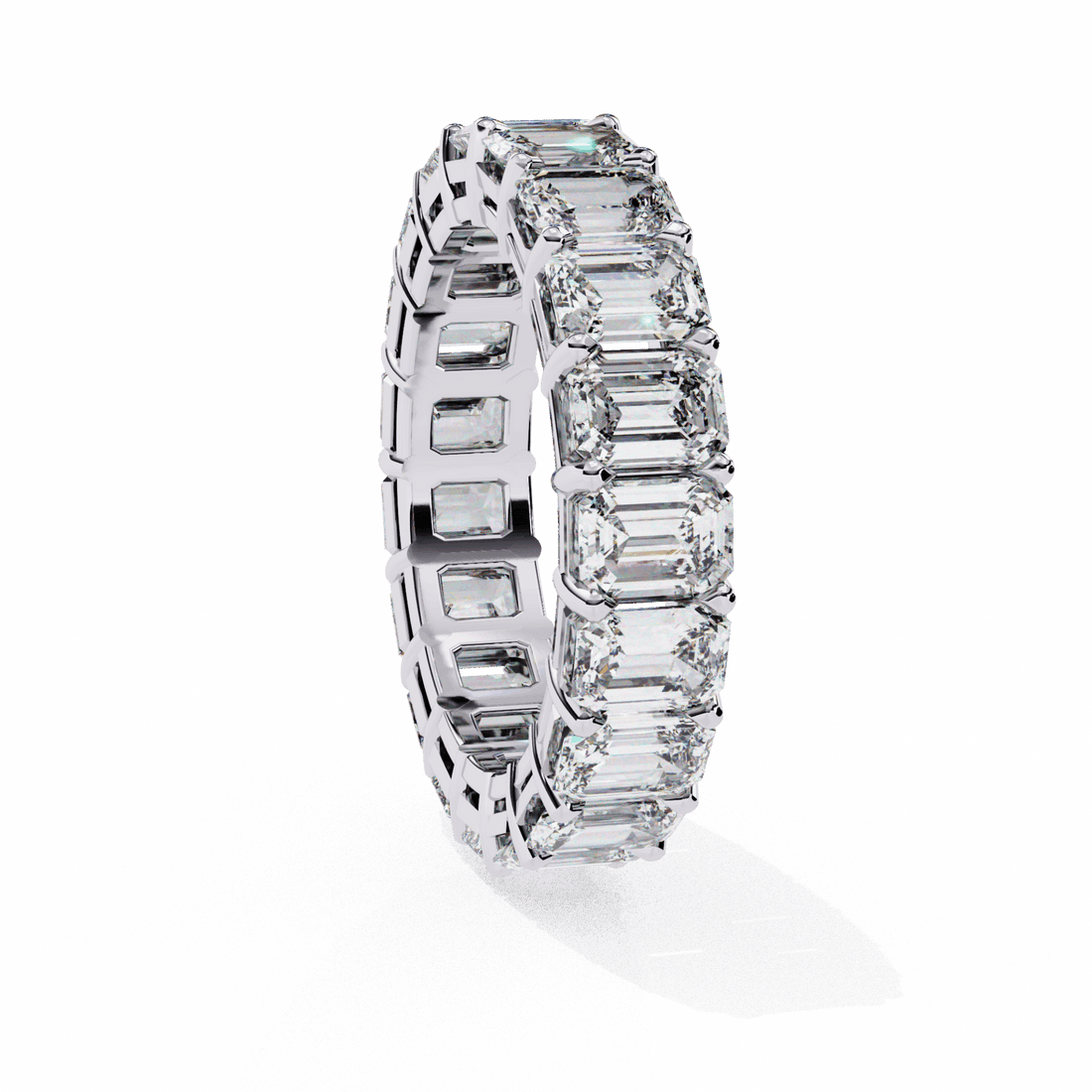 5 Carat Emerald Cut Eternity Band in Moissanite | House of Estara