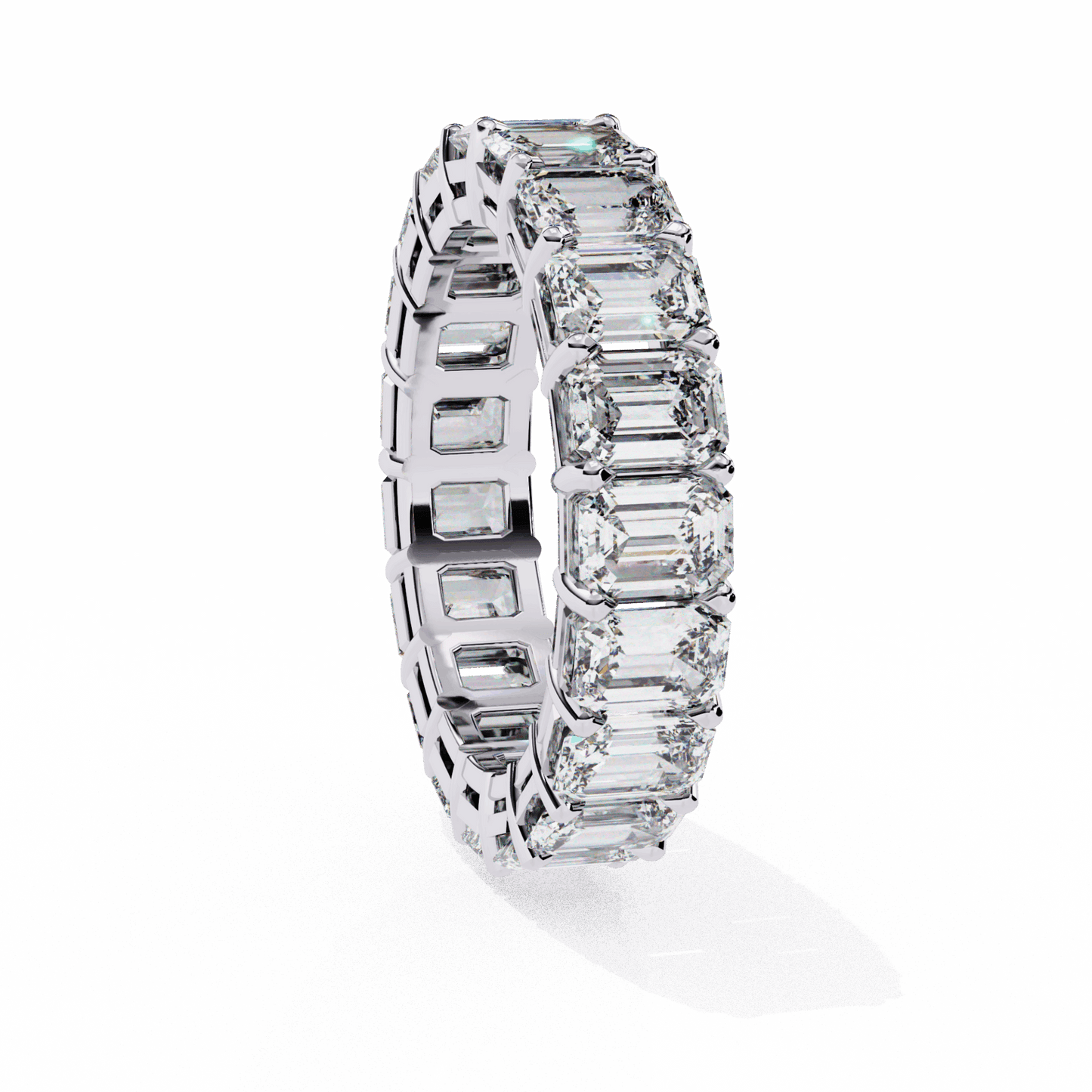 5 Carat Emerald Cut Eternity Band in Moissanite | House of Estara