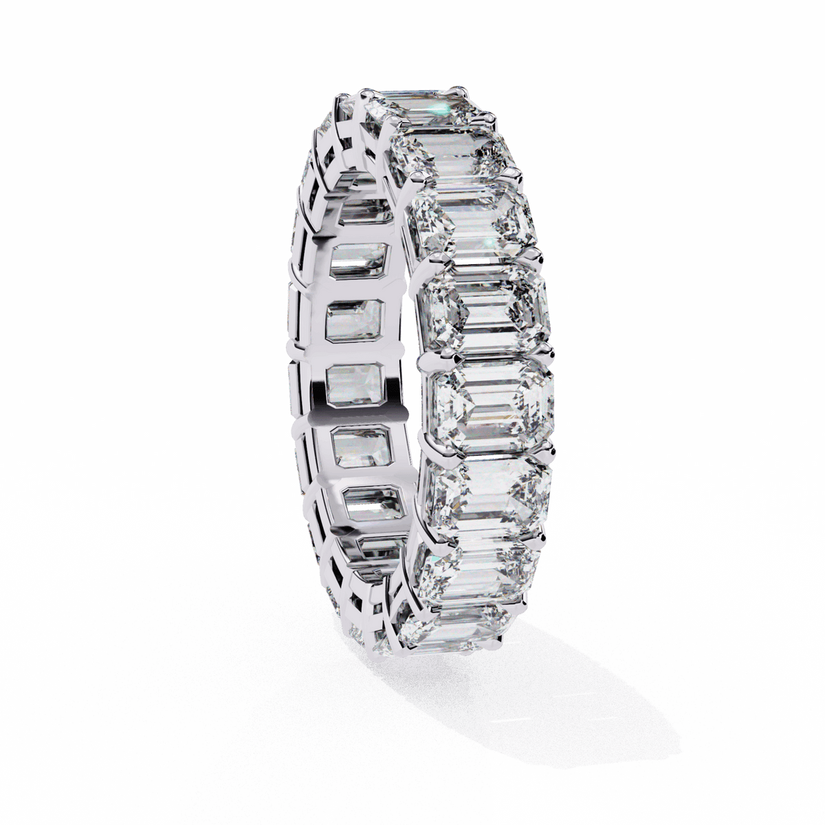 5 Carat Emerald Cut Eternity Band in Moissanite | House of Estara
