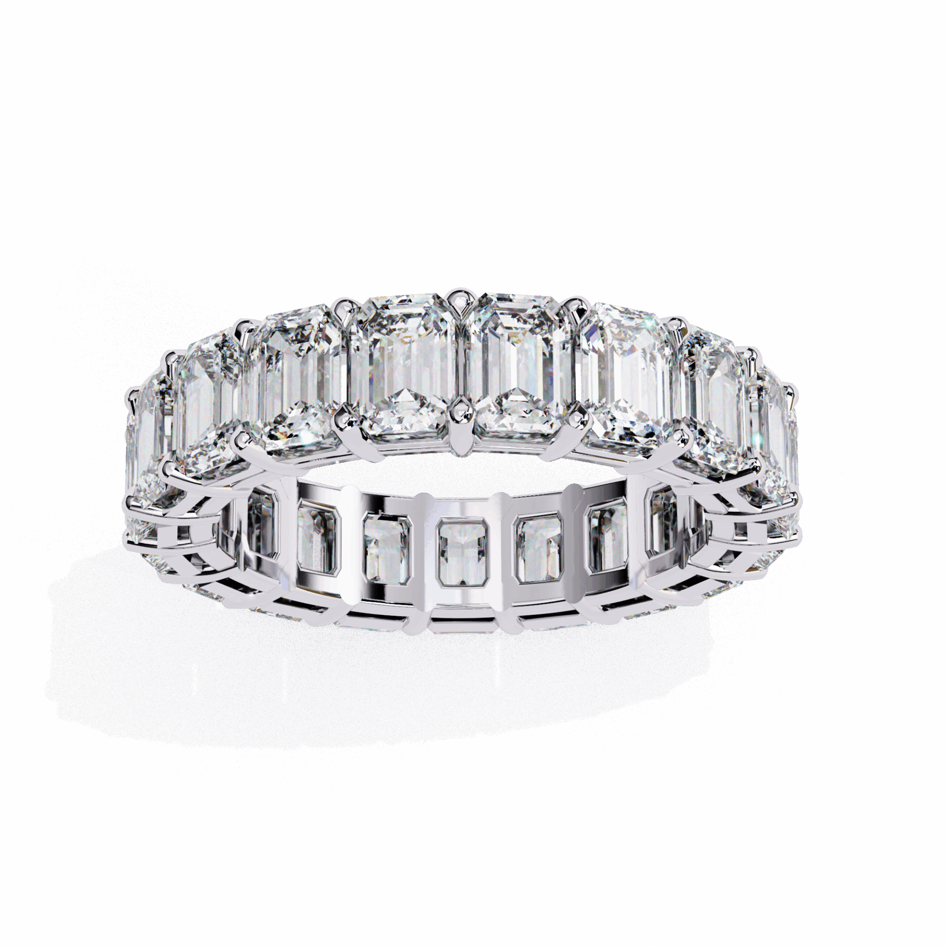 5 Carat Emerald Cut Eternity Band in Moissanite | House of Estara