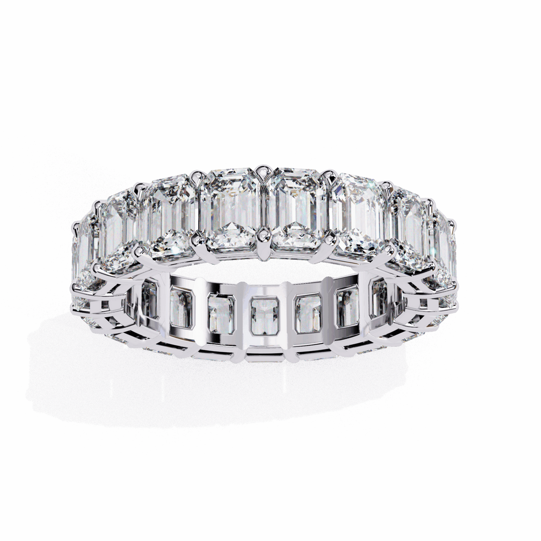 5 Carat Emerald Cut Eternity Band in Moissanite | House of Estara