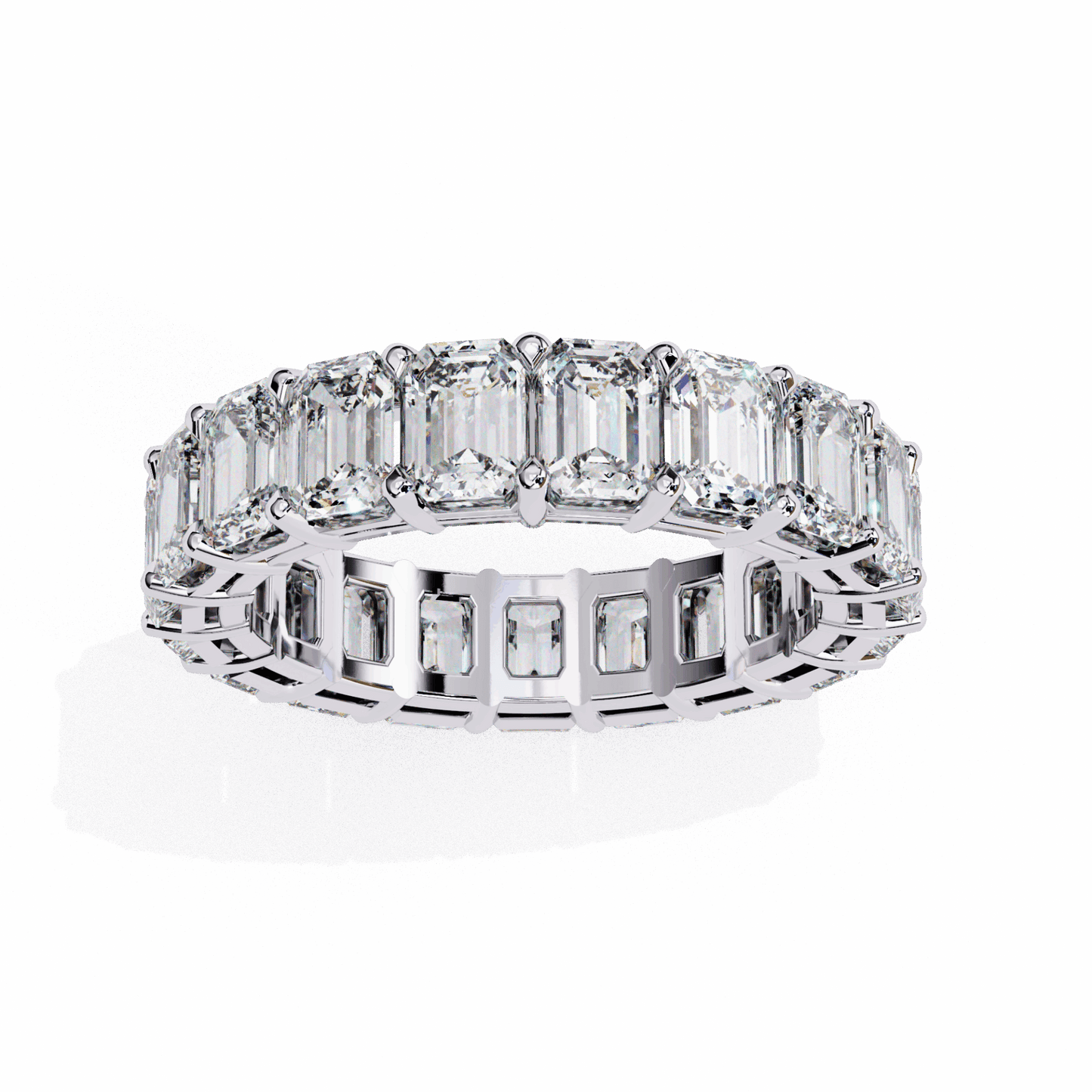 5 Carat Emerald Cut Eternity Band in Moissanite | House of Estara