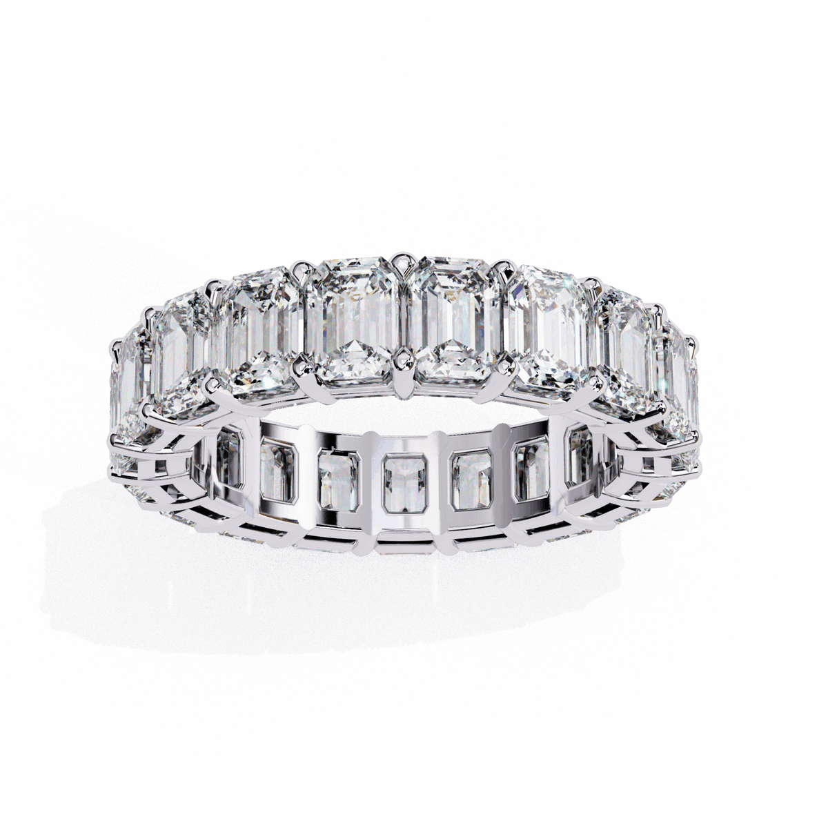 5 Carat Emerald Cut Eternity Band in Moissanite | House of Estara