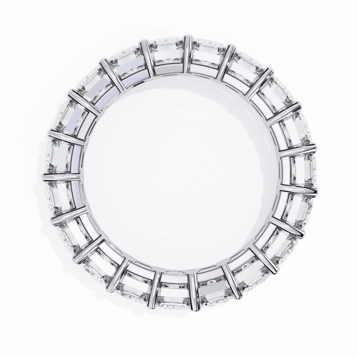 5 Carat Emerald Cut Eternity Band in Moissanite | House of Estara