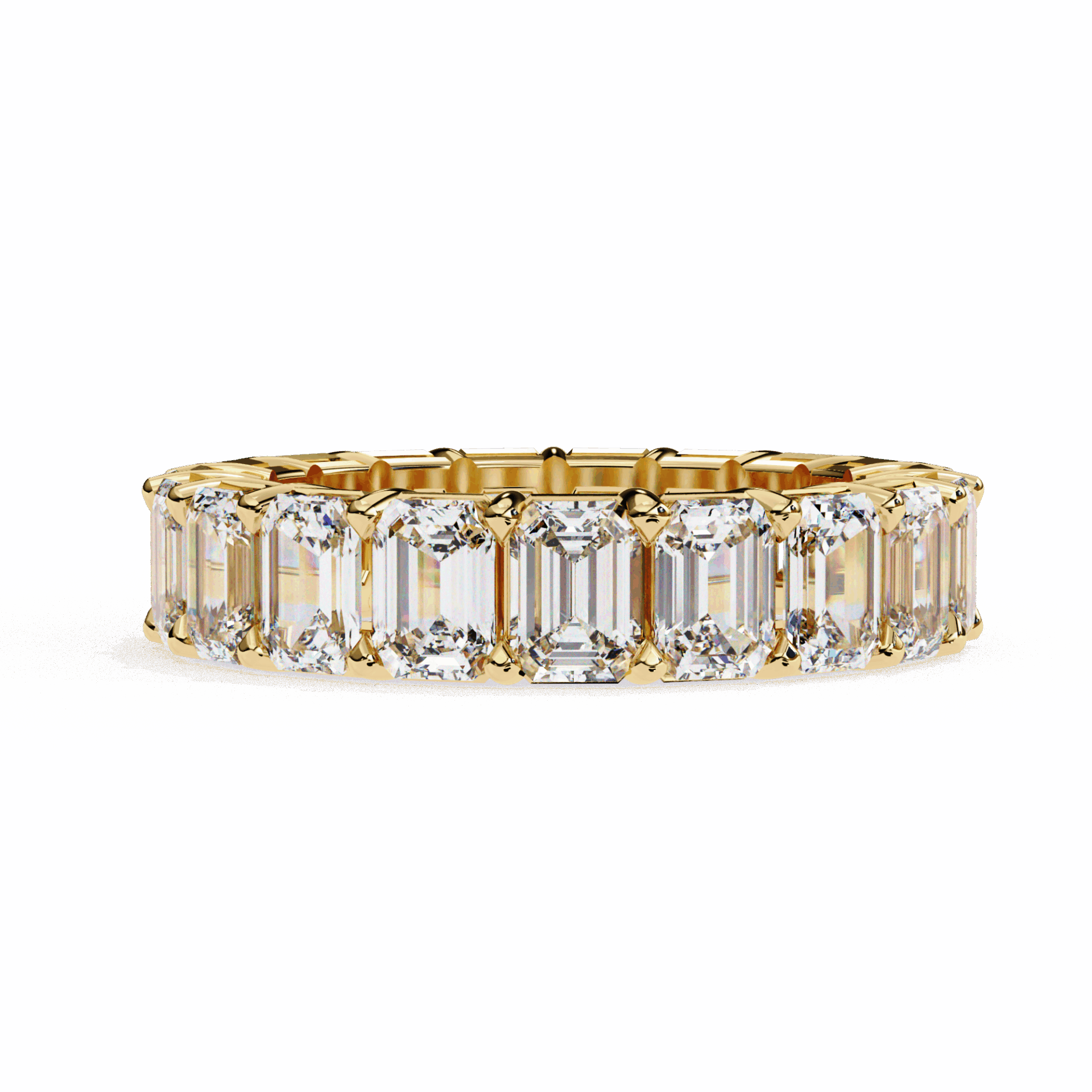 5 Carat Emerald Cut Eternity Band in Moissanite | House of Estara