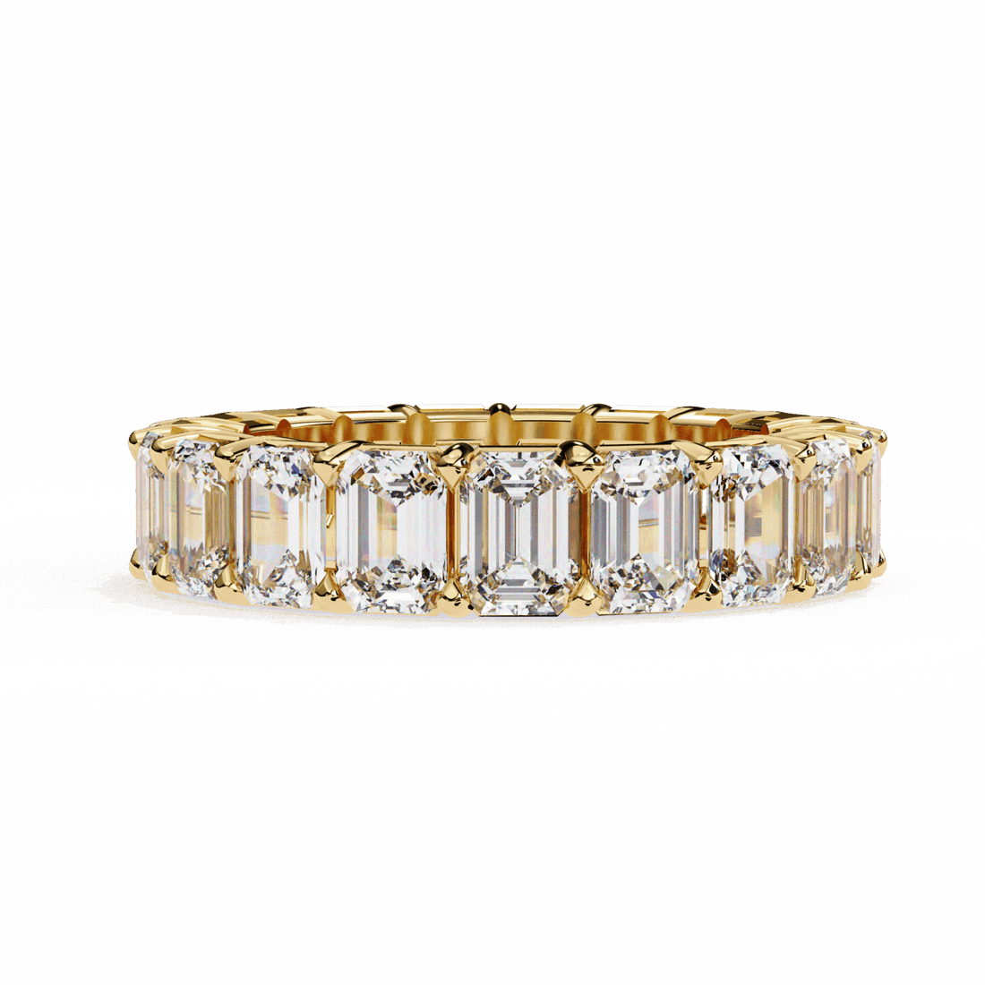 5 Carat Emerald Cut Eternity Band in Moissanite | House of Estara