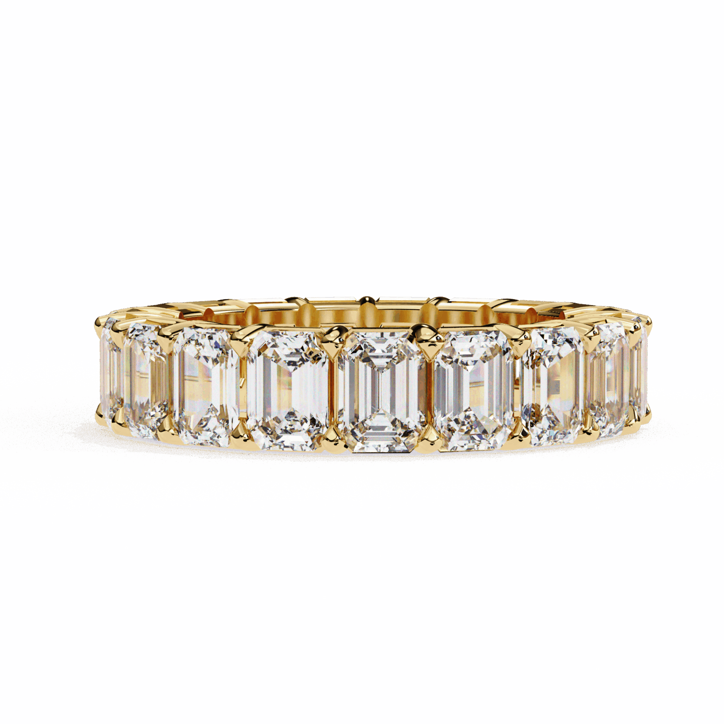 5 Carat Emerald Cut Eternity Band in Moissanite | House of Estara