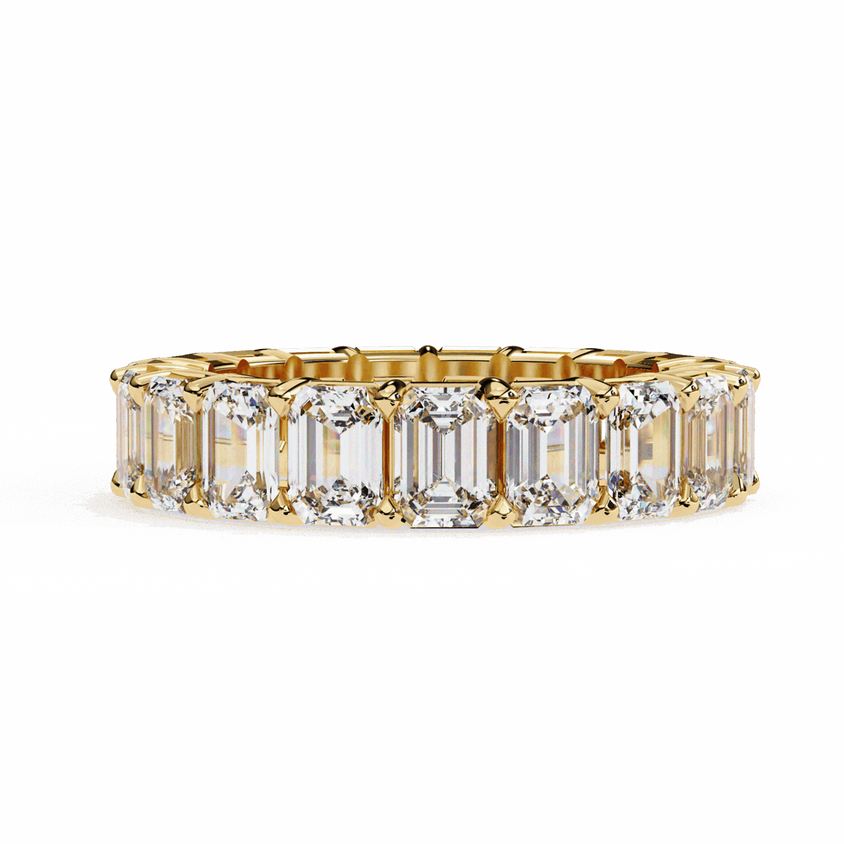 5 Carat Emerald Cut Eternity Band in Moissanite | House of Estara