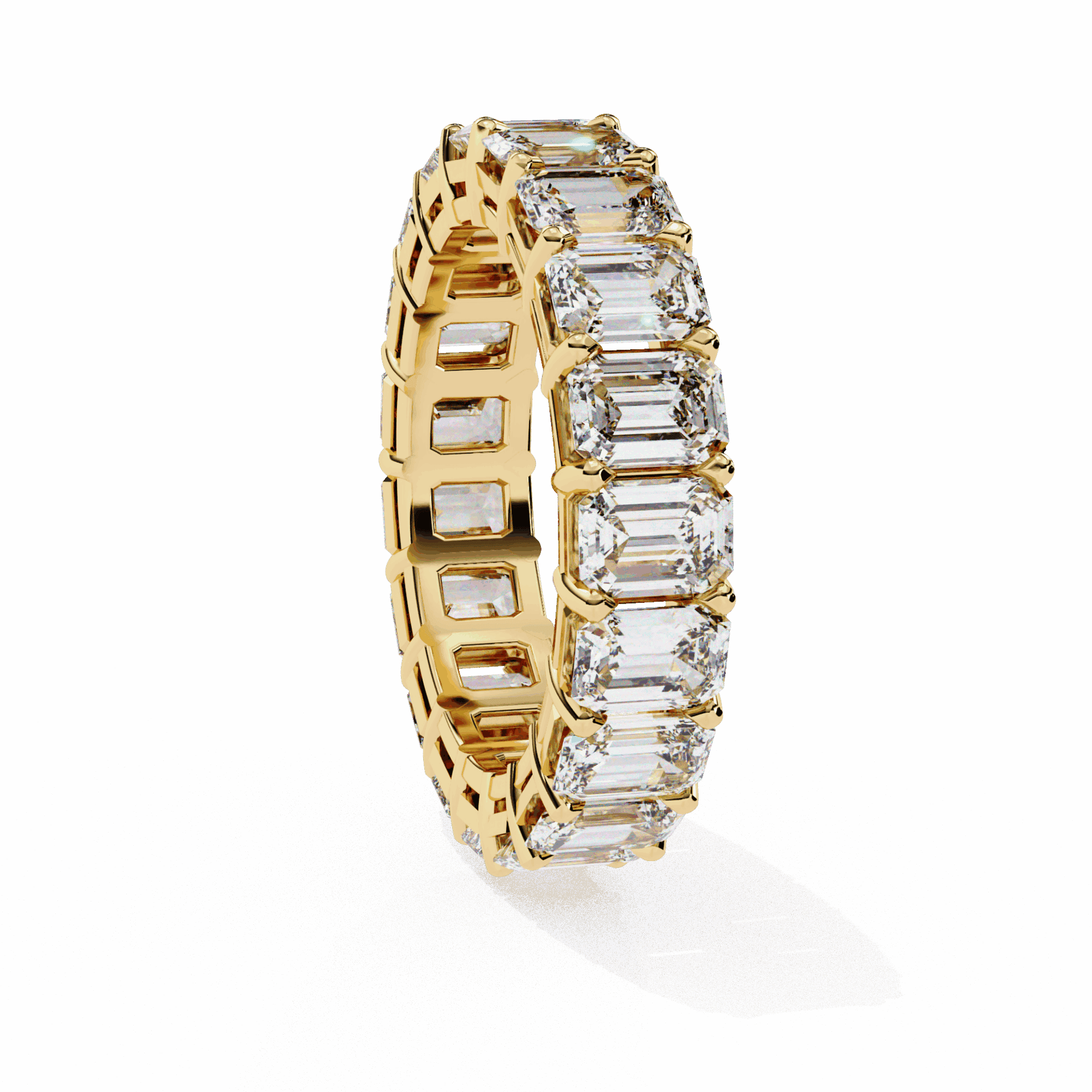 5 Carat Emerald Cut Eternity Band in Moissanite | House of Estara