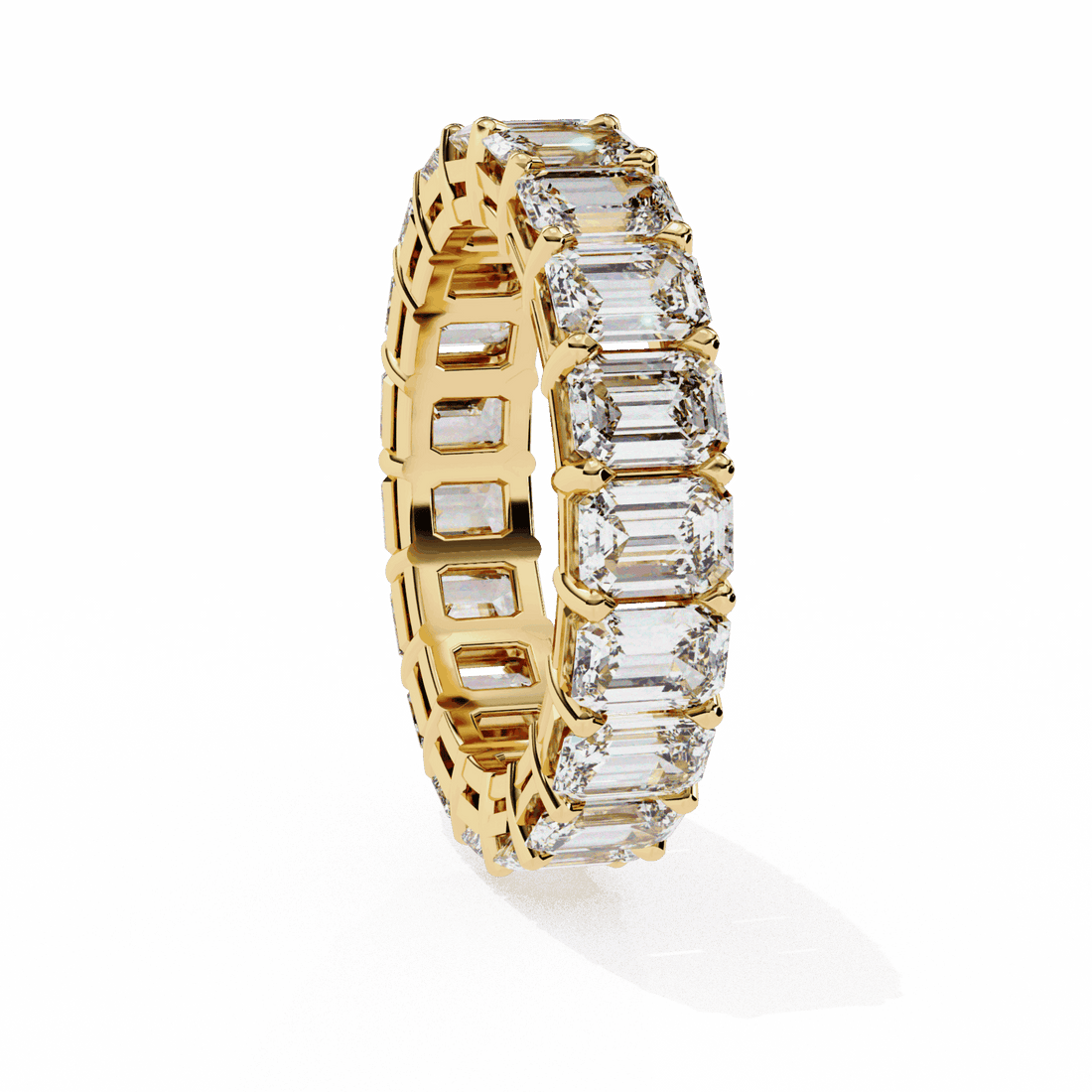 5 Carat Emerald Cut Eternity Band in Moissanite | House of Estara
