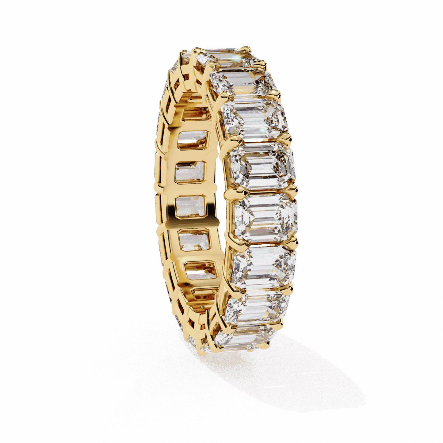 5 Carat Emerald Cut Eternity Band in Moissanite | House of Estara