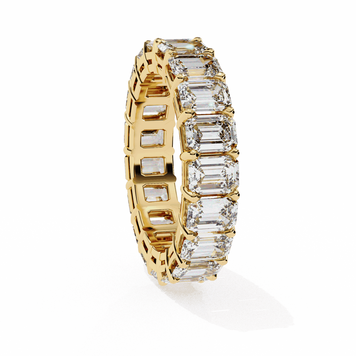 5 Carat Emerald Cut Eternity Band in Moissanite | House of Estara