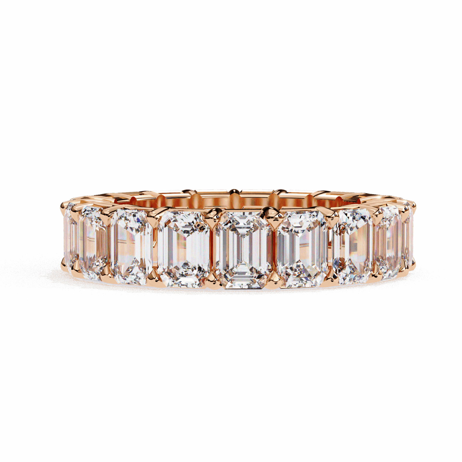 5 Carat Emerald Cut Eternity Band in Moissanite | House of Estara
