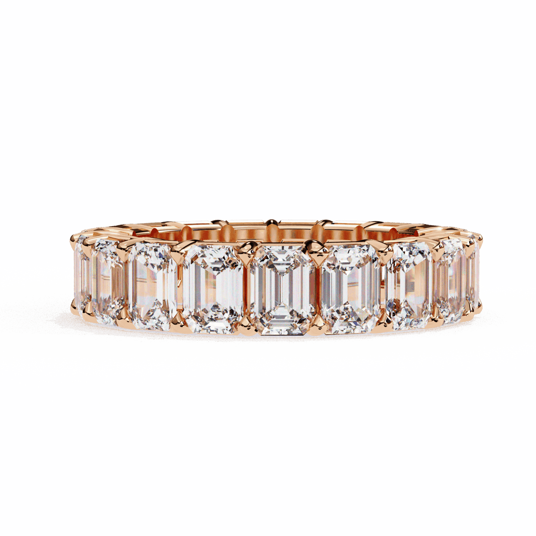 5 Carat Emerald Cut Eternity Band in Moissanite | House of Estara