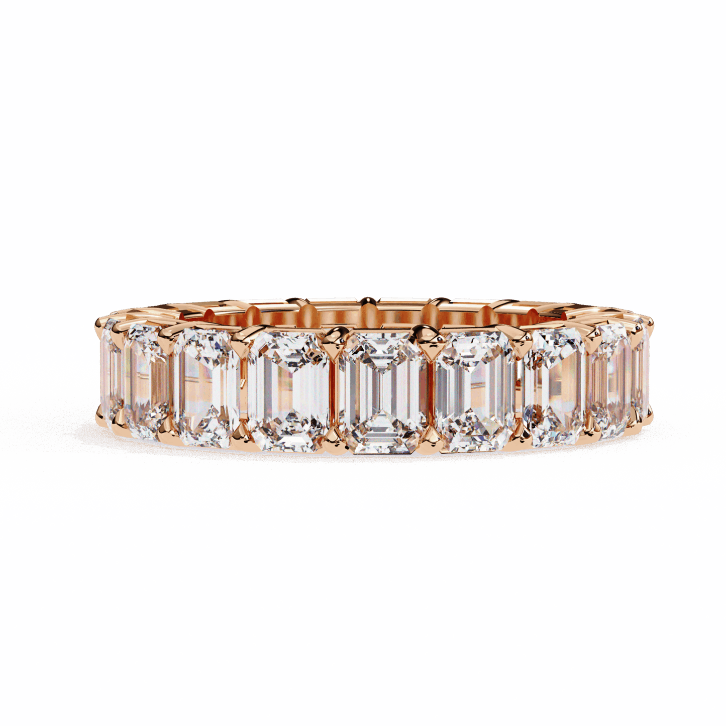 5 Carat Emerald Cut Eternity Band in Moissanite | House of Estara
