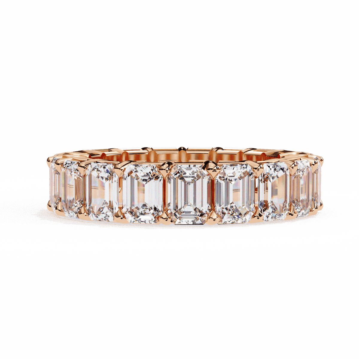 5 Carat Emerald Cut Eternity Band in Moissanite | House of Estara