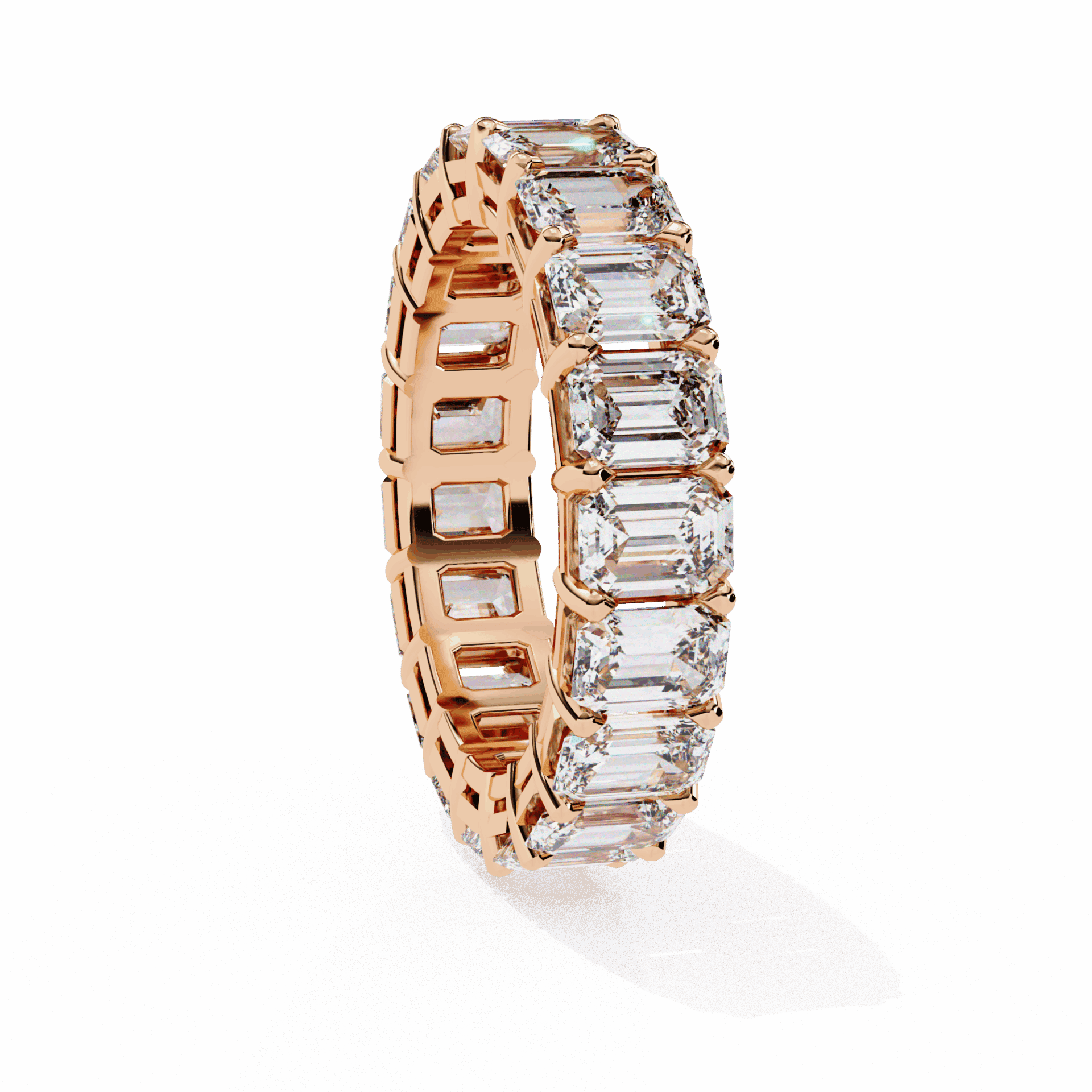 5 Carat Emerald Cut Eternity Band in Moissanite | House of Estara