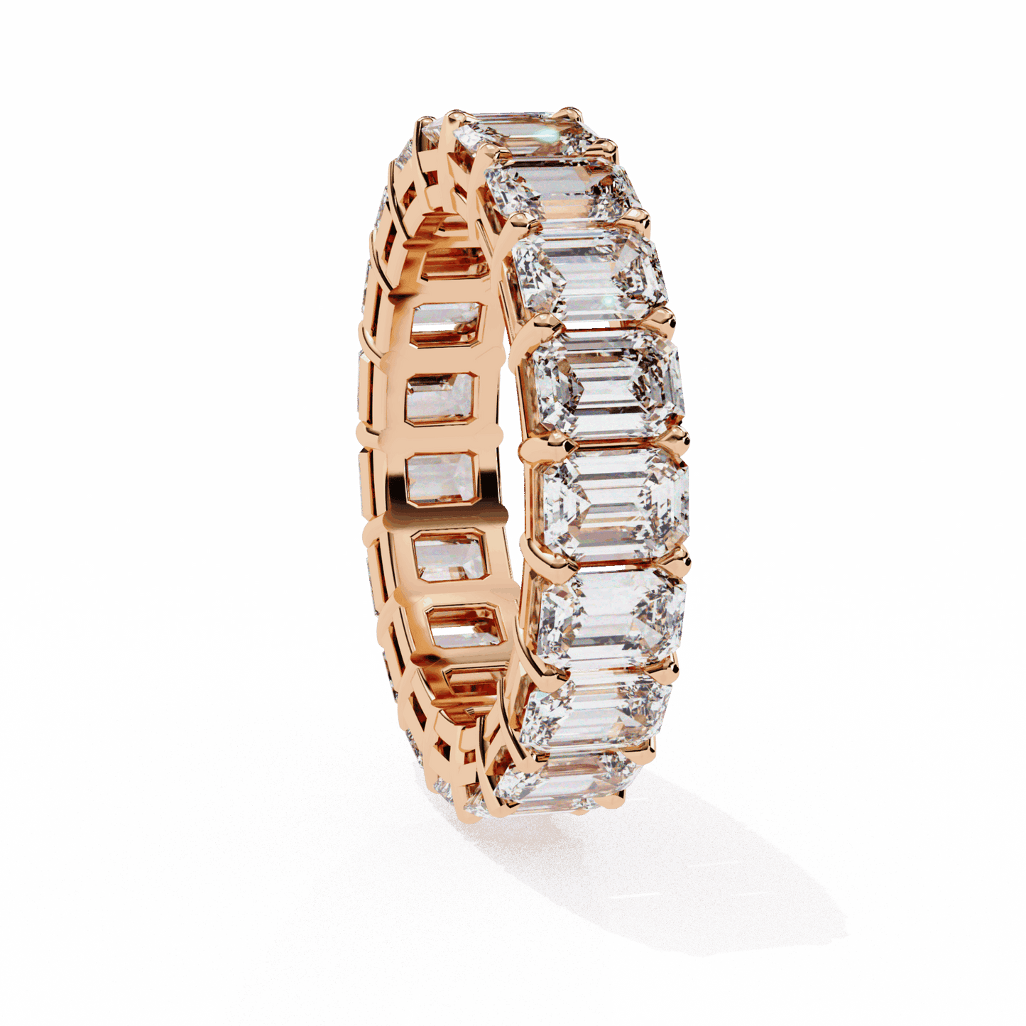 5 Carat Emerald Cut Eternity Band in Moissanite | House of Estara