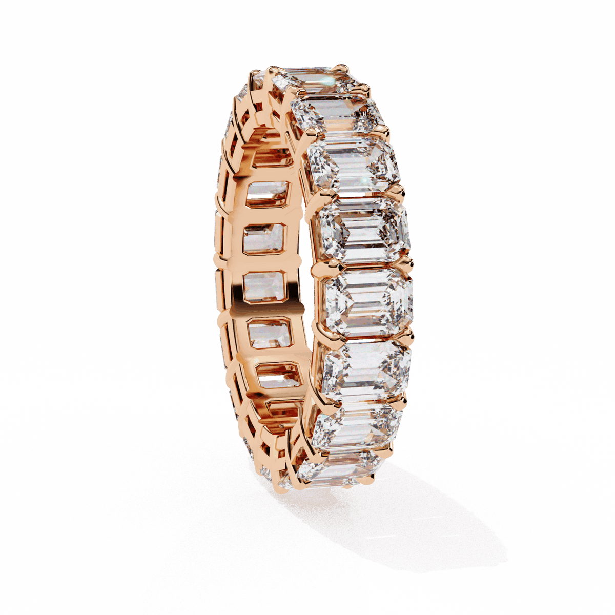 5 Carat Emerald Cut Eternity Band in Moissanite | House of Estara