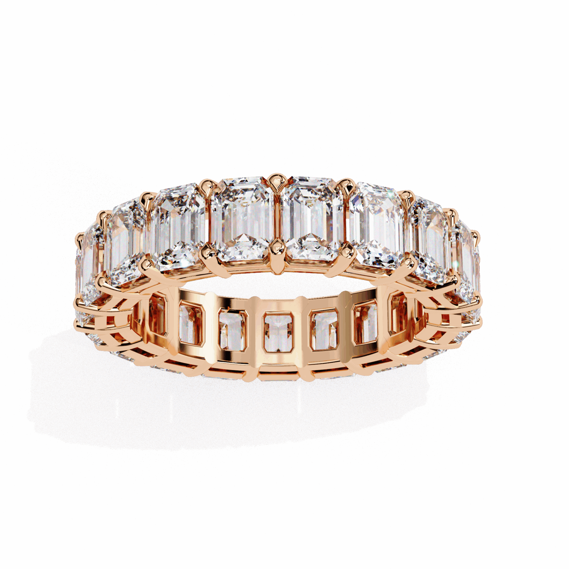 5 Carat Emerald Cut Eternity Band in Moissanite | House of Estara