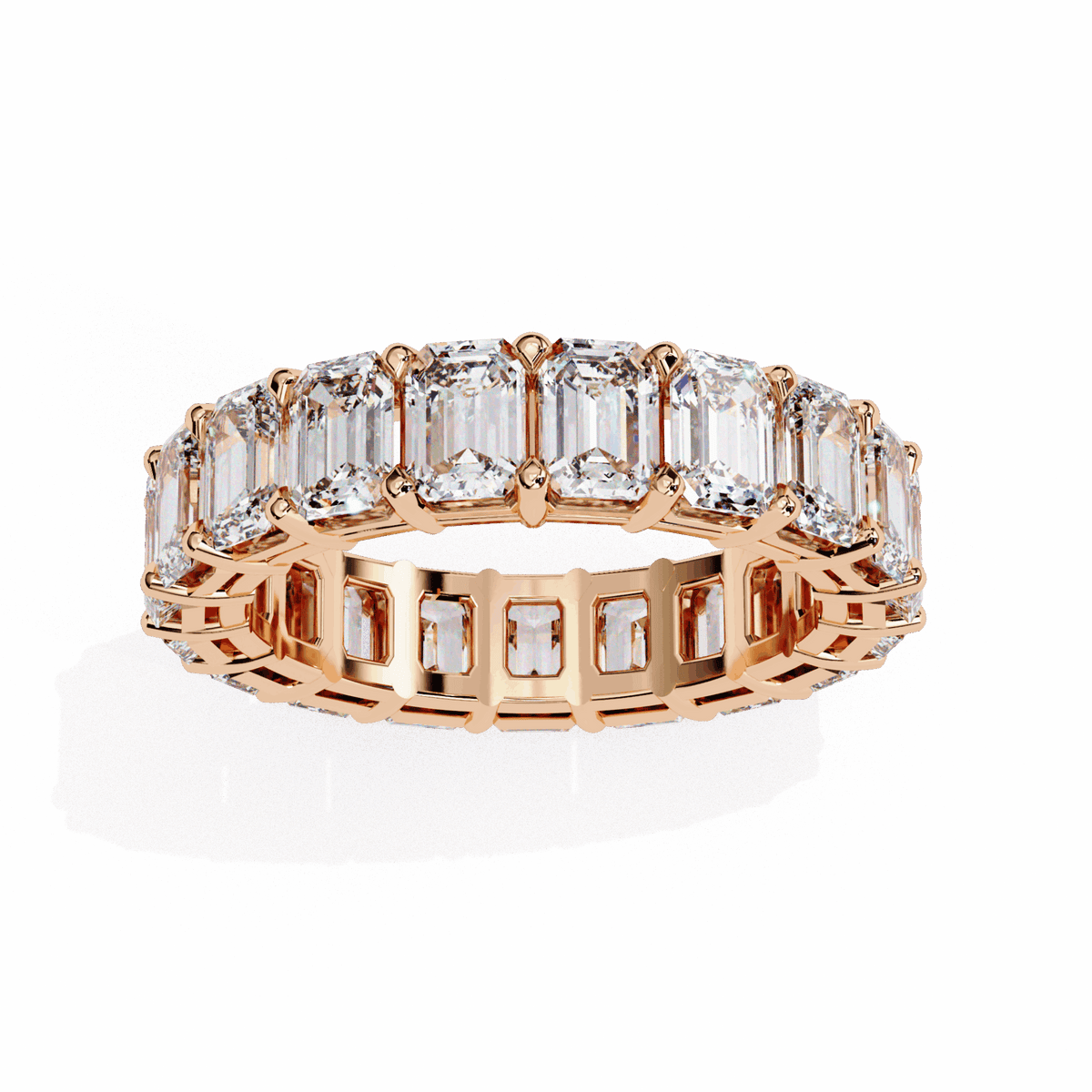 5 Carat Emerald Cut Eternity Band in Moissanite | House of Estara