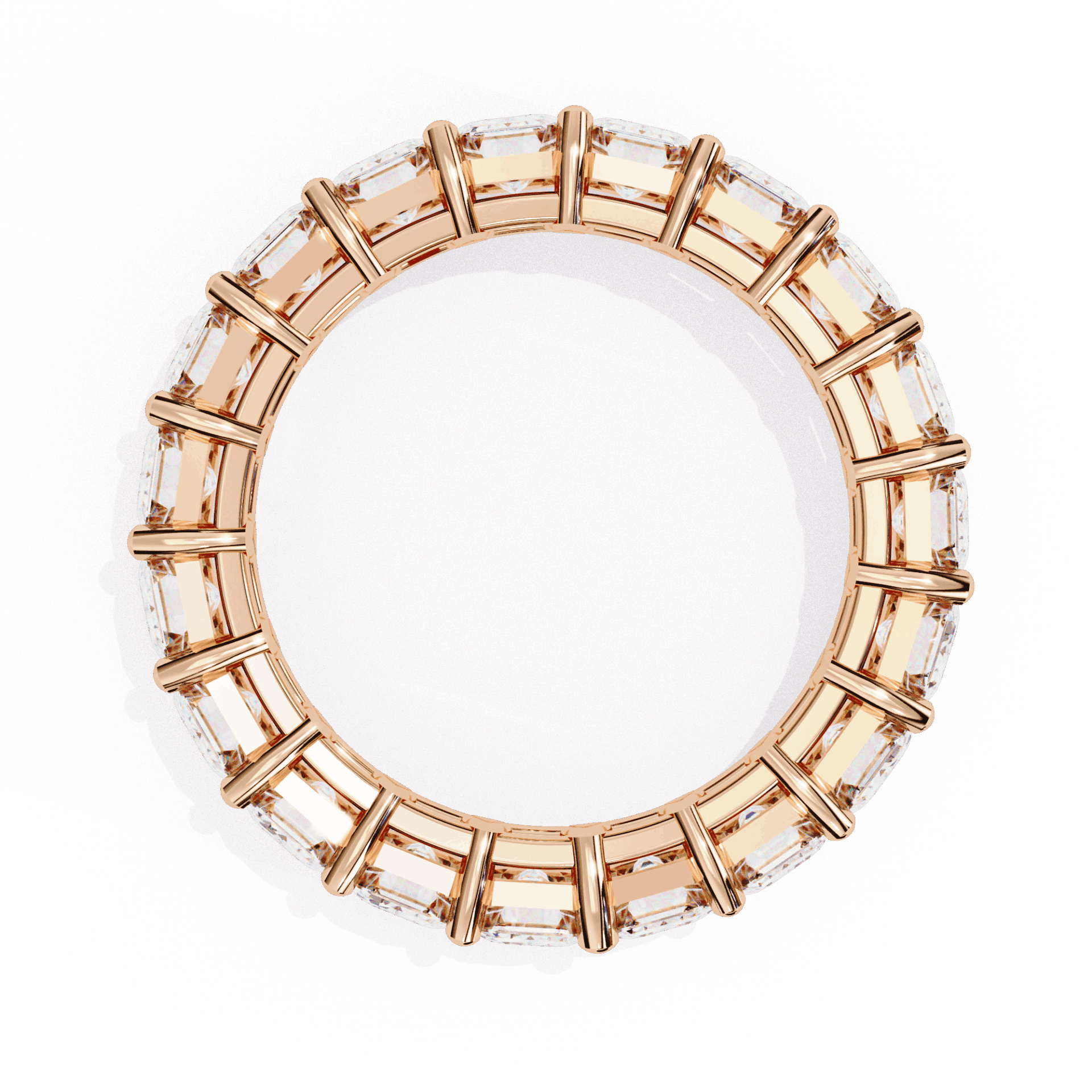 5 Carat Emerald Cut Eternity Band in Moissanite | House of Estara