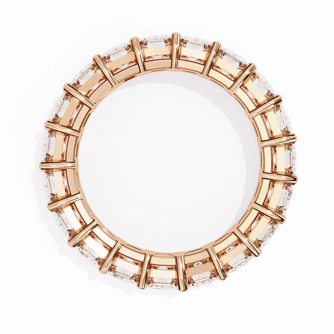 5 Carat Emerald Cut Eternity Band in Moissanite | House of Estara