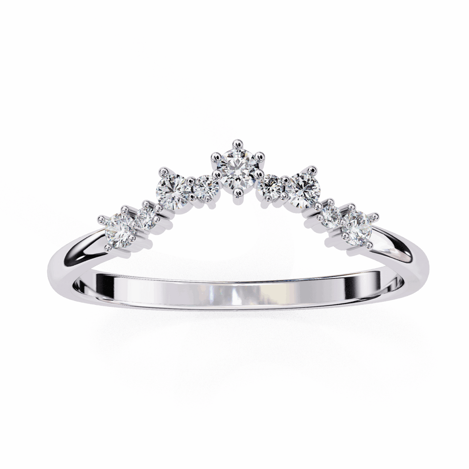 1.9 mm Graduated Round Cut Curved Wedding Band