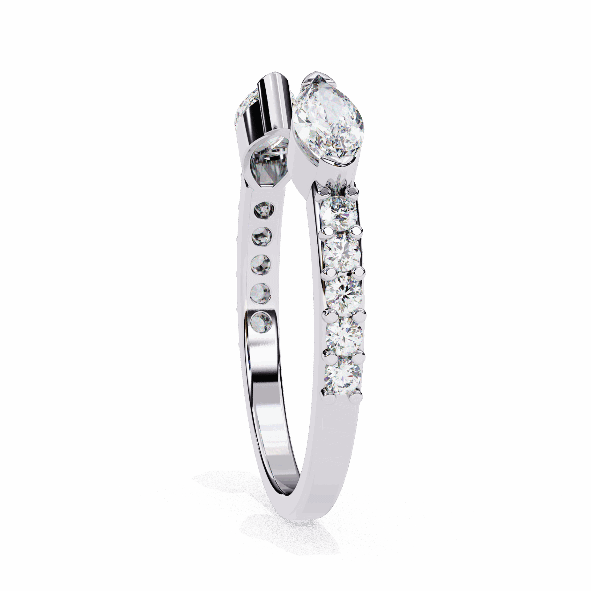 0.5 Carat Marquise and Round Timeless Wedding Band in Moissanite | House of Estara