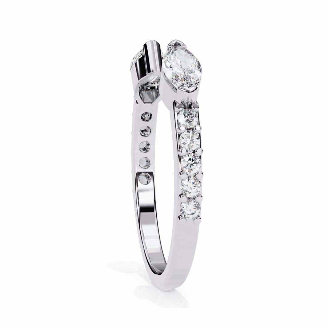0.5 Carat Marquise and Round Timeless Wedding Band in Moissanite | House of Estara