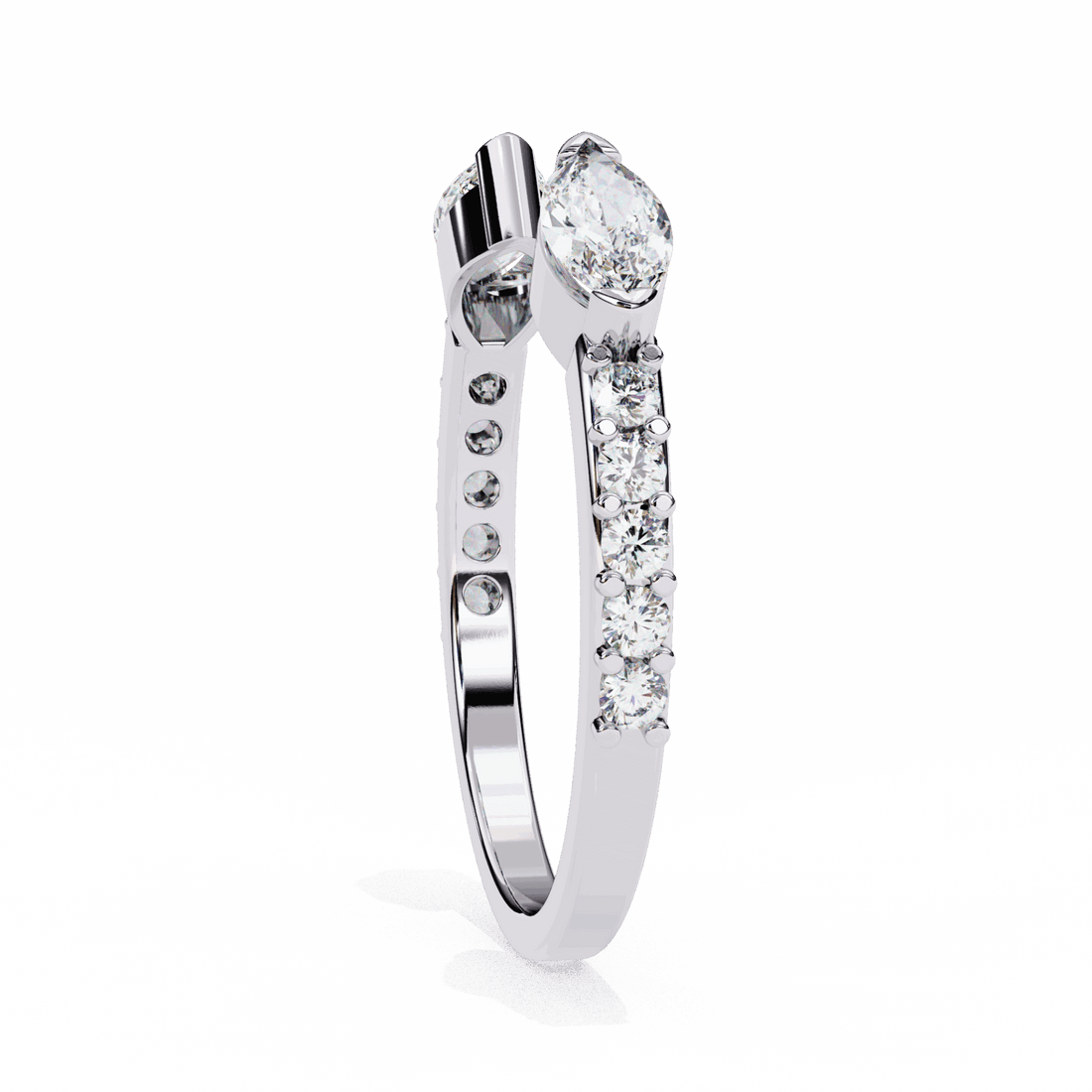 0.5 Carat Marquise and Round Timeless Wedding Band in Moissanite | House of Estara